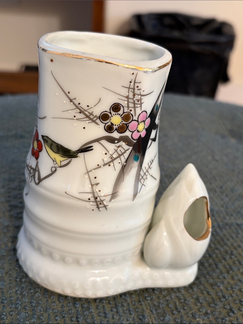 Vintage Japanese Vase with Bud Vase
